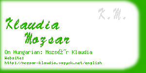 klaudia mozsar business card